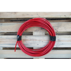 25 meter Staalkabel in geplastificeerde uitvoering PVC , 6/9 mm.